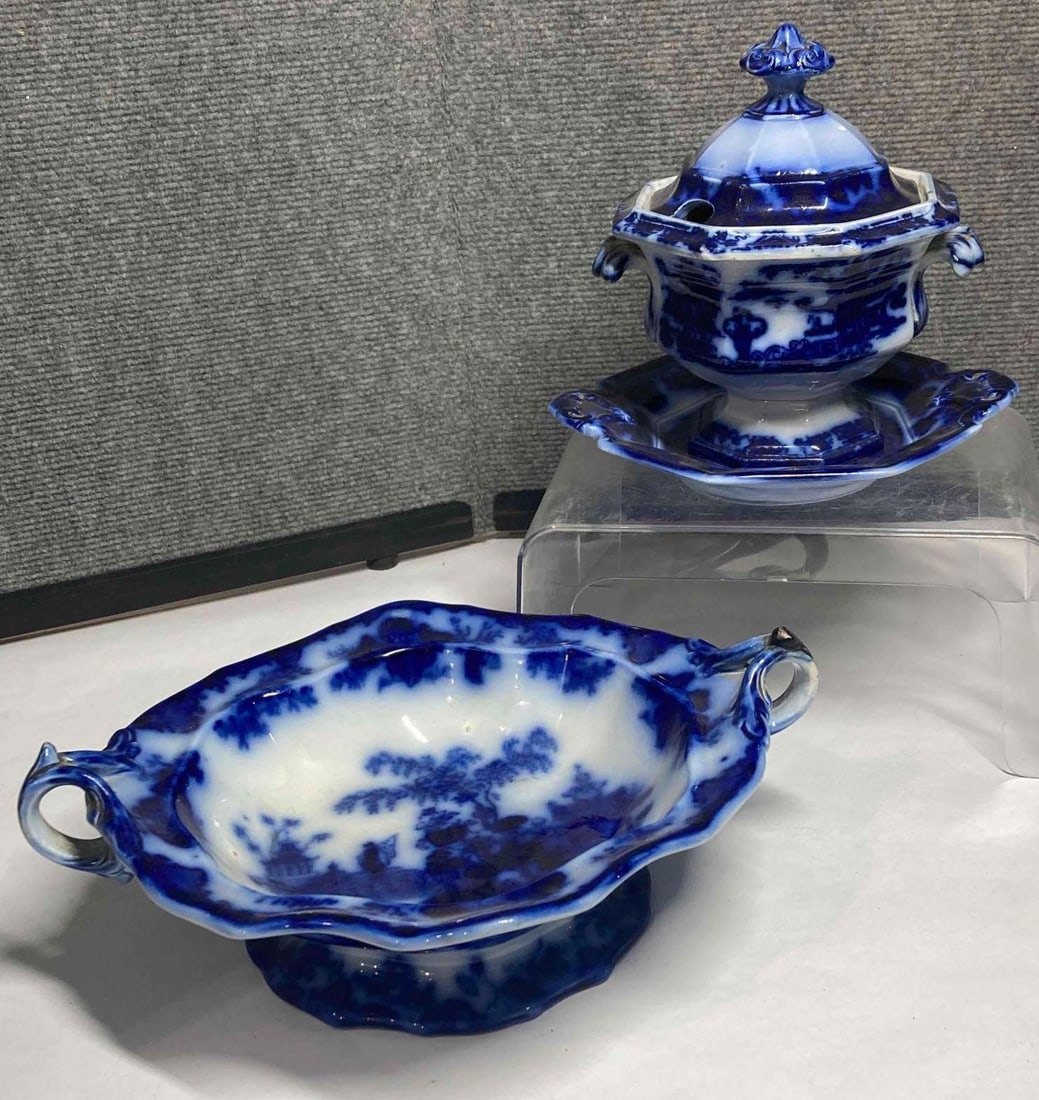 Oriental Stone L&G Alcoce Flow Blue Bean Dish and Soup Tureen (1 of 12)