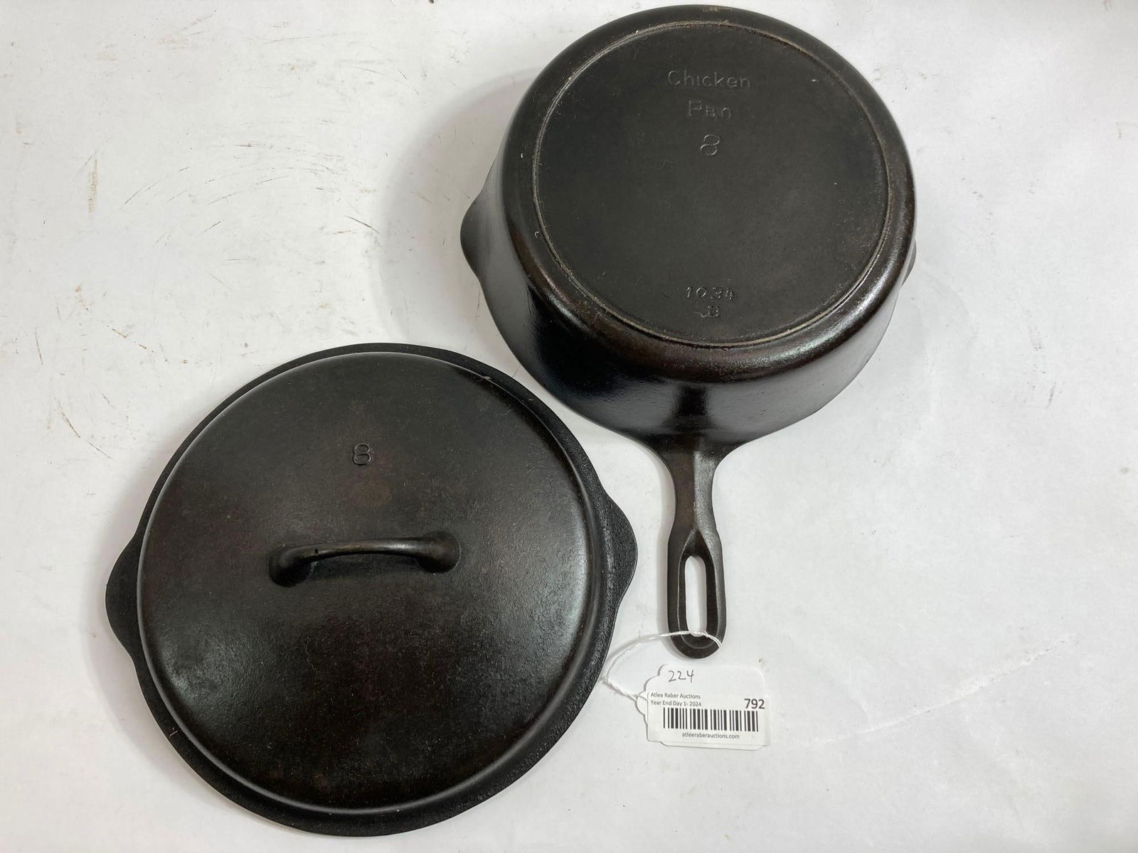 Griswold Iron Mountain #8 Chicken Pan w/lid (1 of 6)