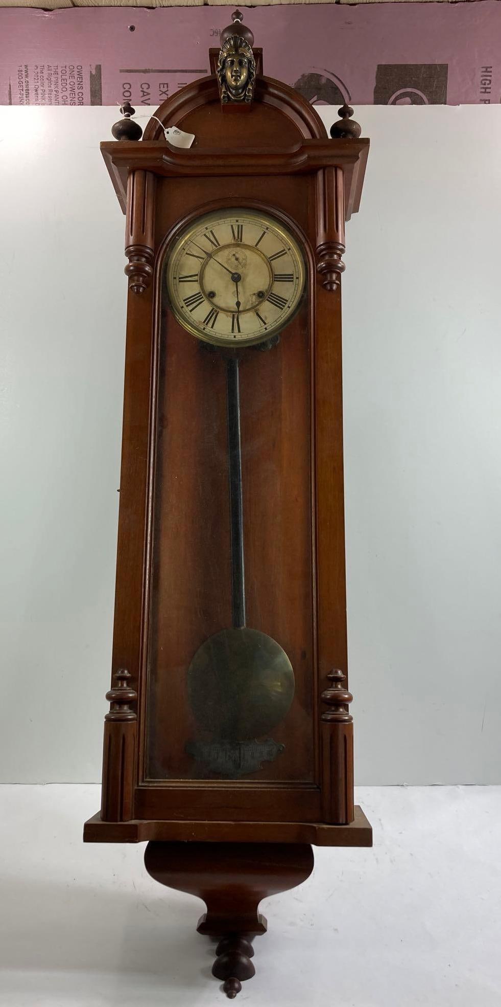 Antique Ansonia wall clock w/ figural (1 of 9)