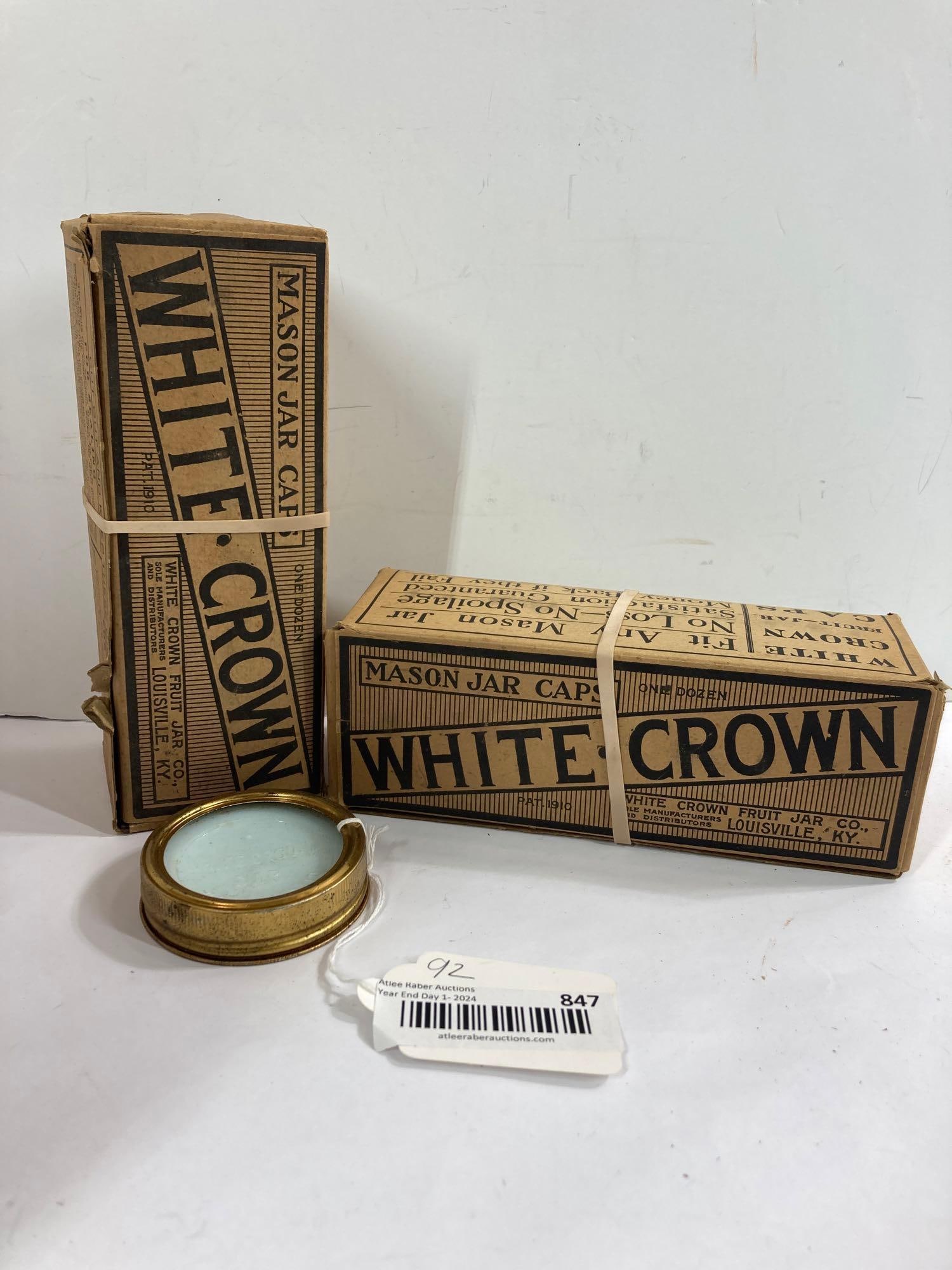 NOS WHITE CROWN FRUIT JAR / MASON JAR CAPS (1 of 5)