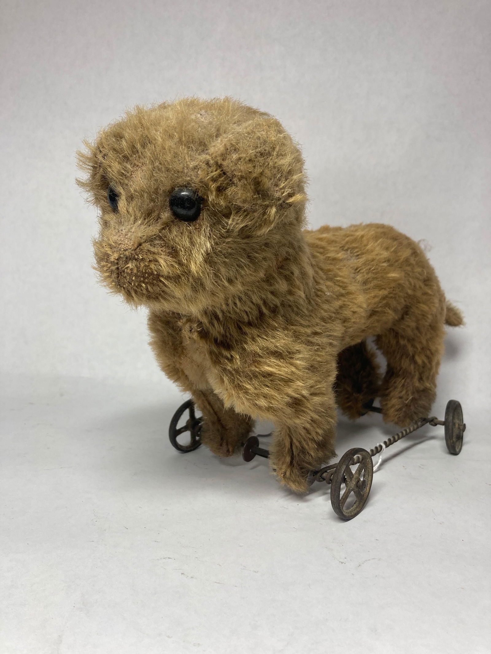 Steiff Puppy on wheels Mohair pull toy (1 of 5)