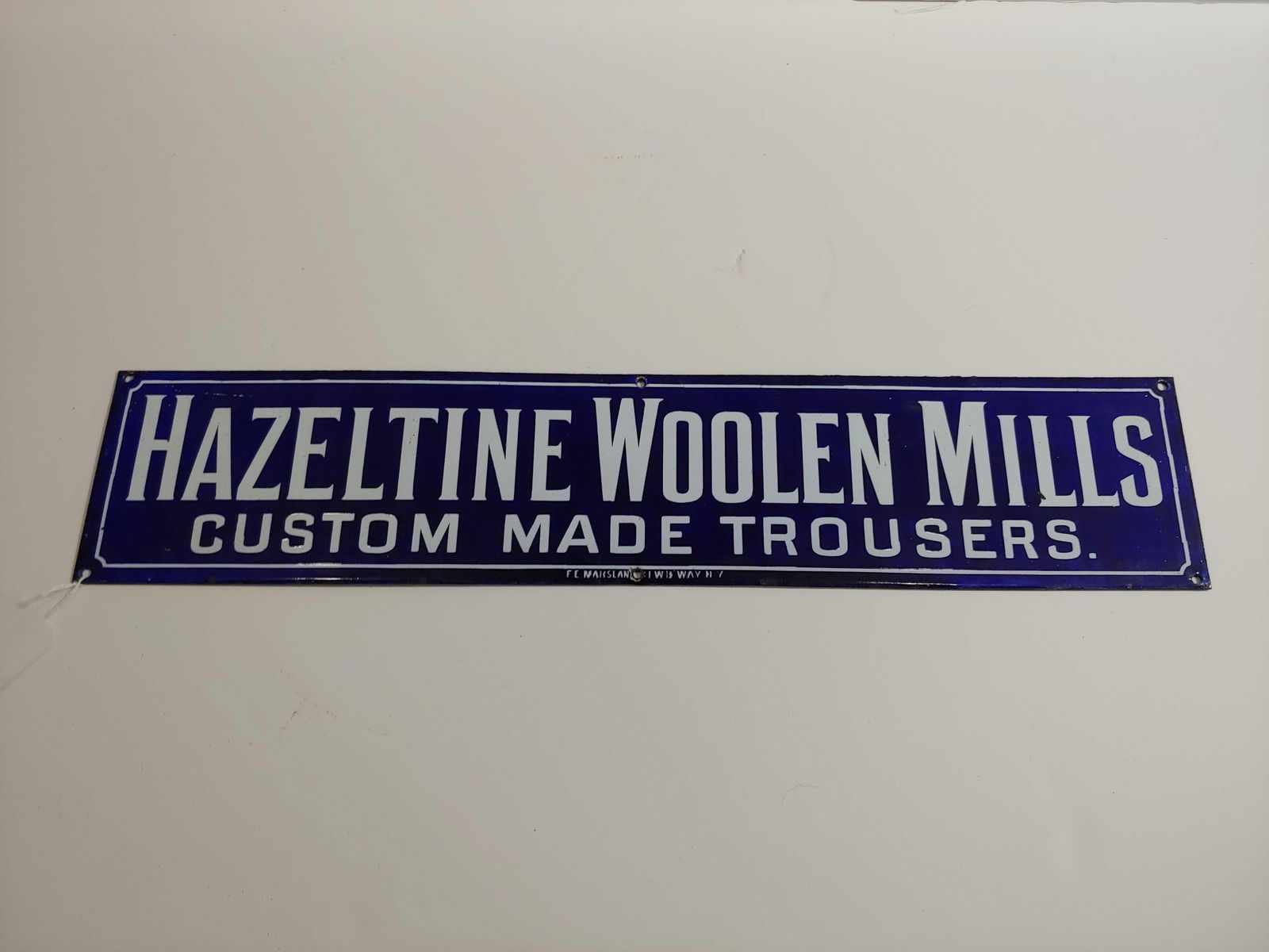 SSP Hazeltine Woolen Mills sign (1 of 5)
