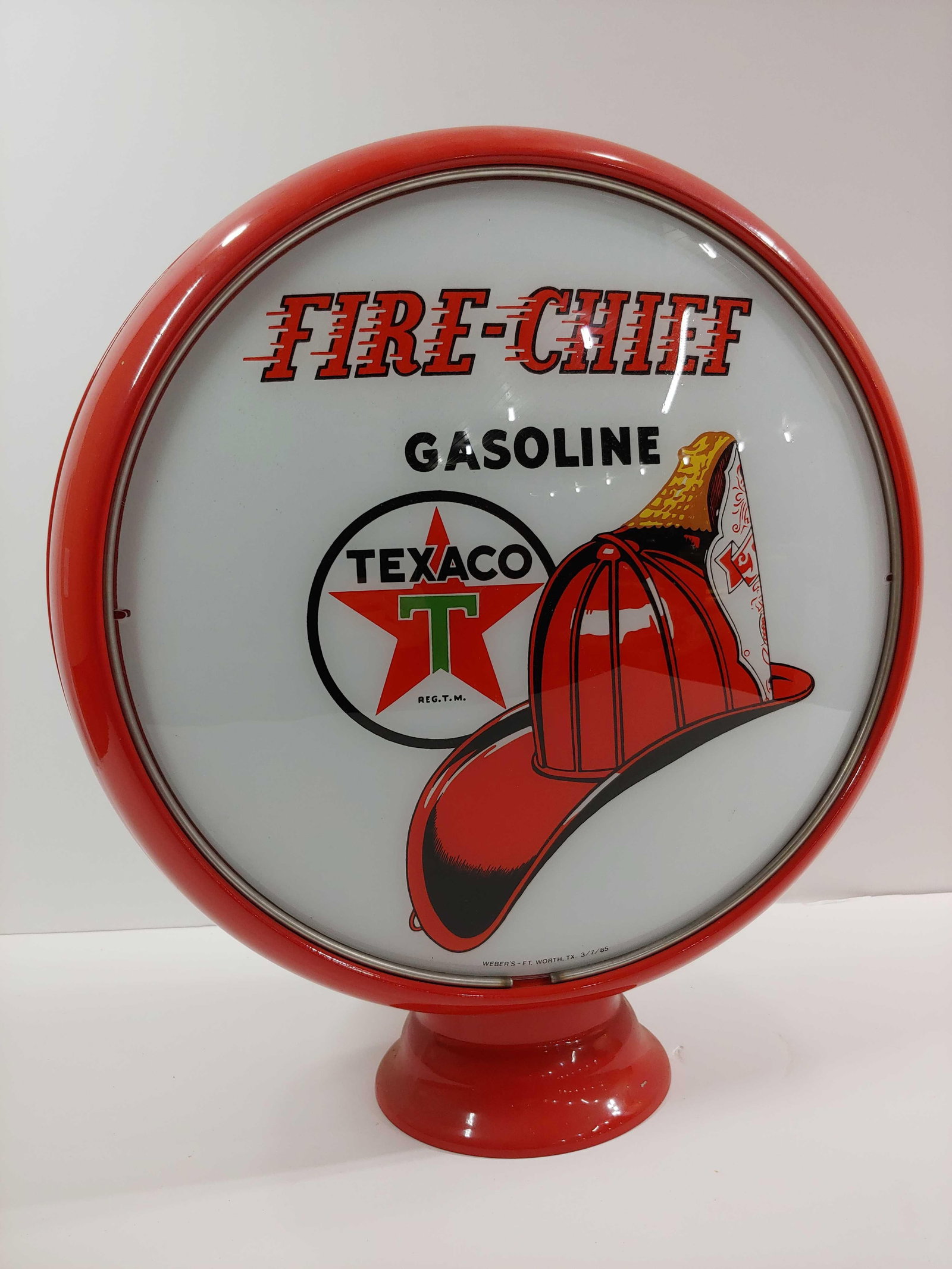 2- Repro Texaco Fire Chief lenses in Alum gas pump globe (1 of 4)