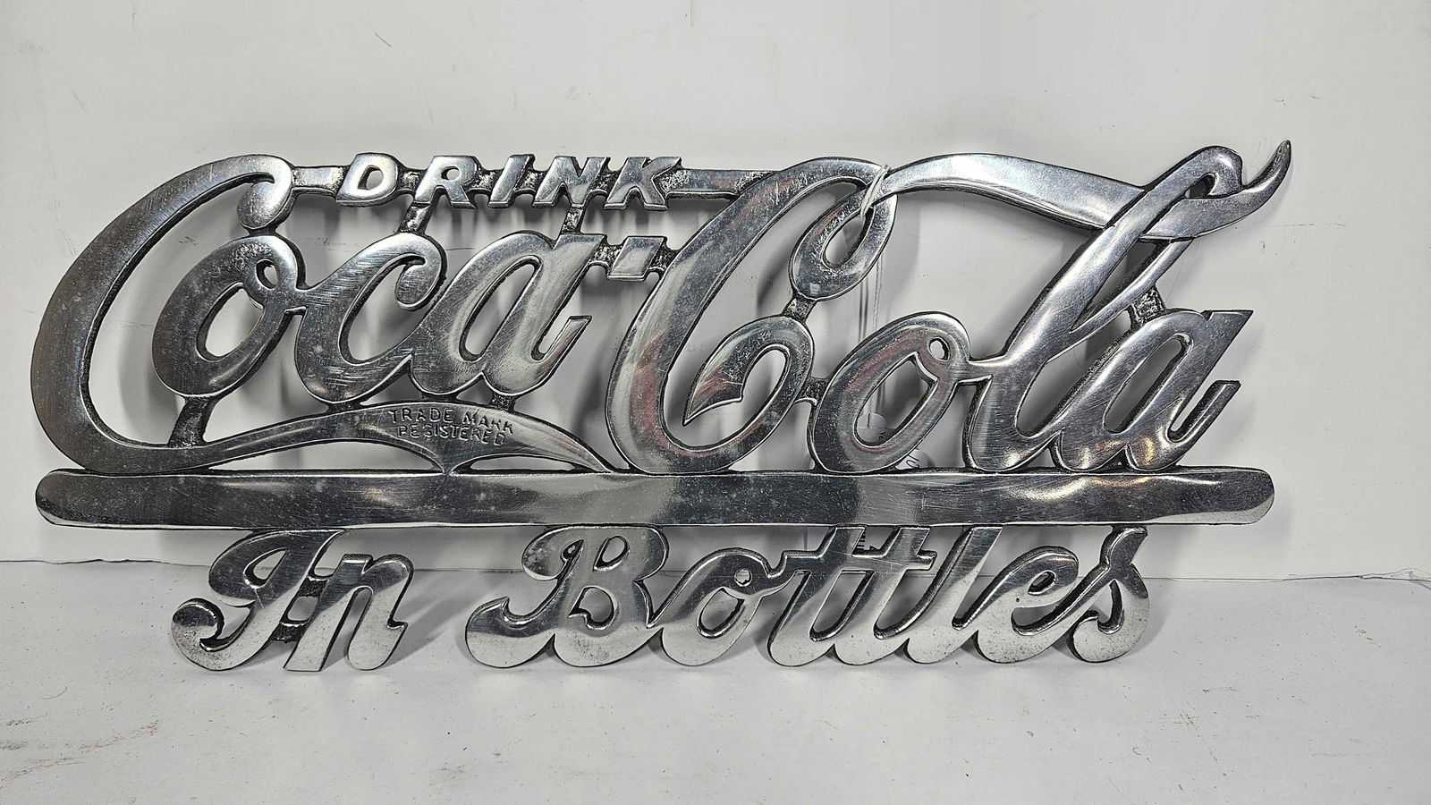 Aluminum Coca-Cola script radiator plate (1 of 5)