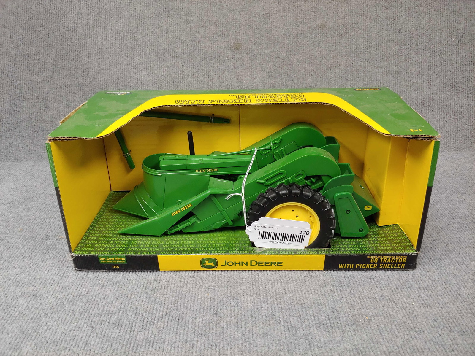 ERTL JOHN DEERE 60 TRACTOR W/ PICKER SHELLER ATTACHMENT (1 of 5)