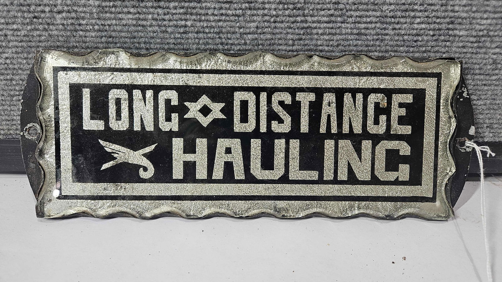 LONG DISTANCE HAULING REVERSE PAINTED TRUCK PLAQUE (1 of 4)
