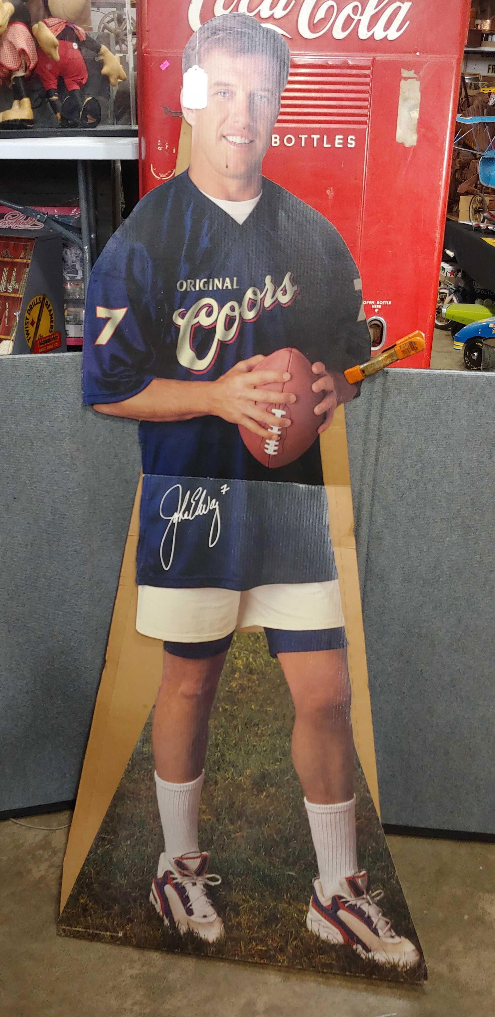 JOHN ELWAY ORIGINAL COORS LIFE SIZE CARDBOARD SIGN (1 of 4)