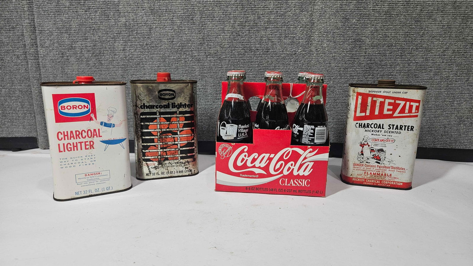 1994 DRESDEN DVA VILLAGE FAIR COKE BOTTLES AND CHARCOAL LIGHTER FLUID CANS (1 of 7)