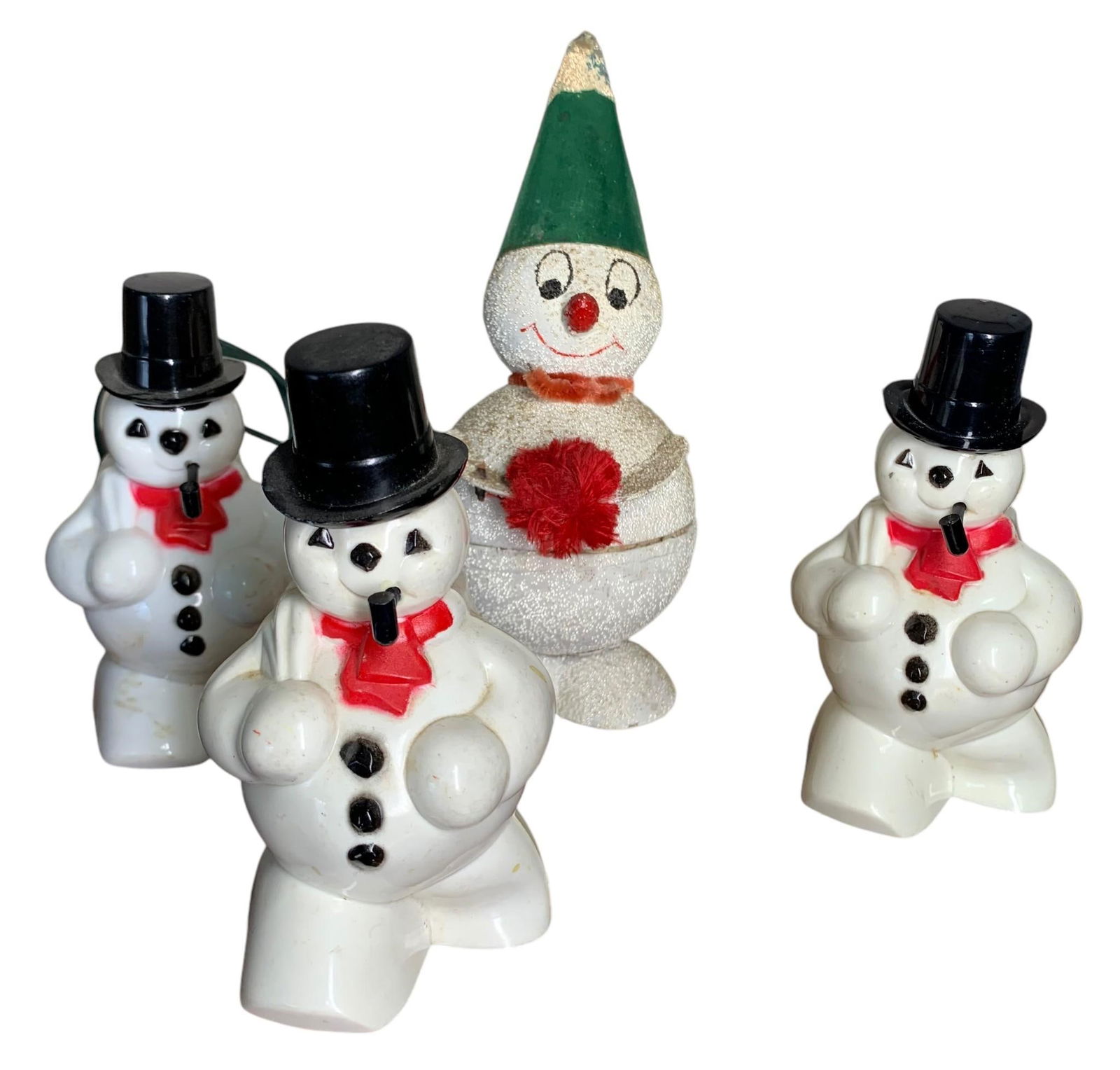Western Germany US Zone & ROSBRO Snowman Candy Containers & 1 Plug-In Snowman Holiday Light (1 of 2)