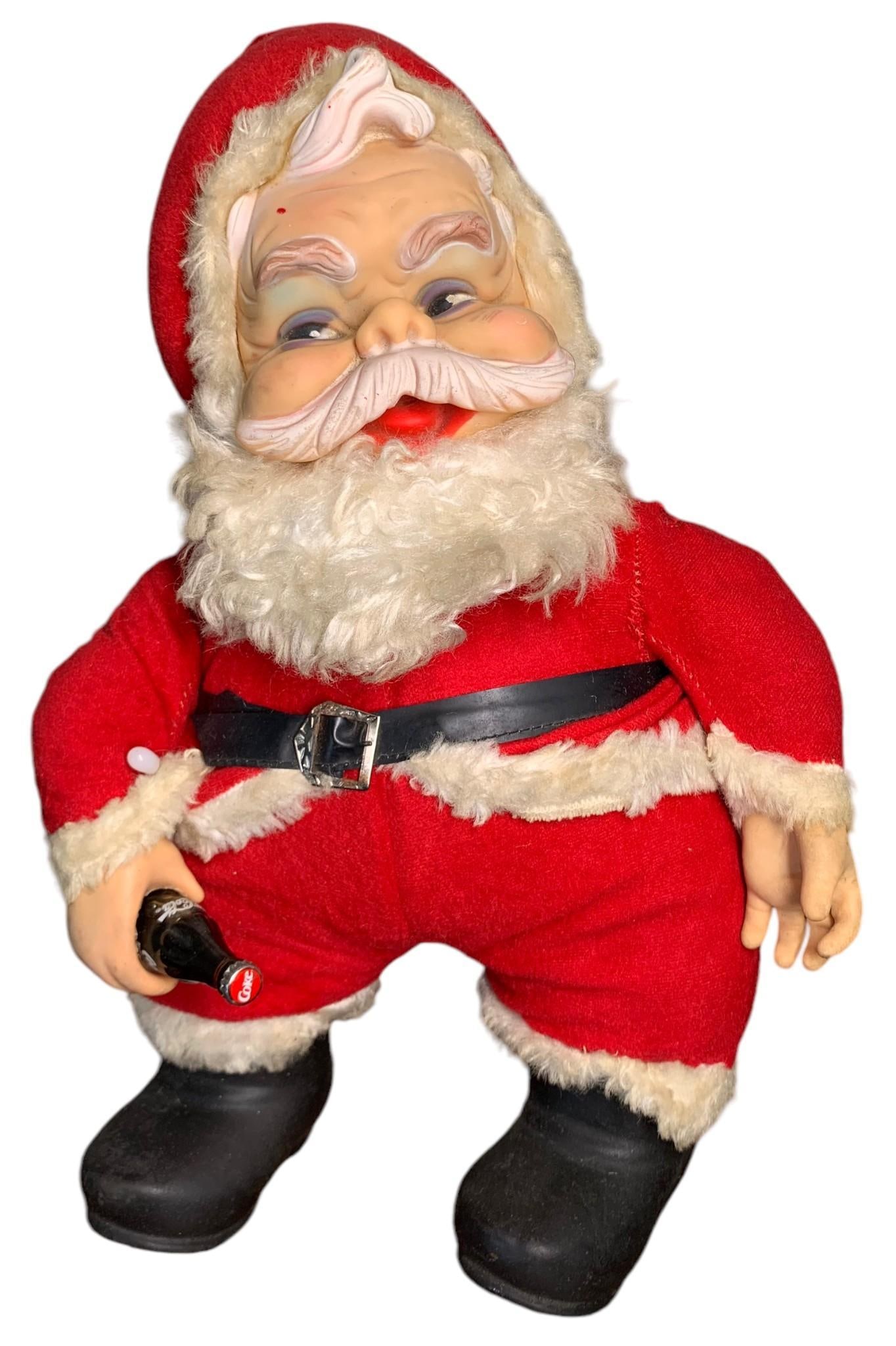 Large Mid Century RUSHTON Co. Coca-Cola Rubber Faced Santa Plush Body Toy (1 of 8)