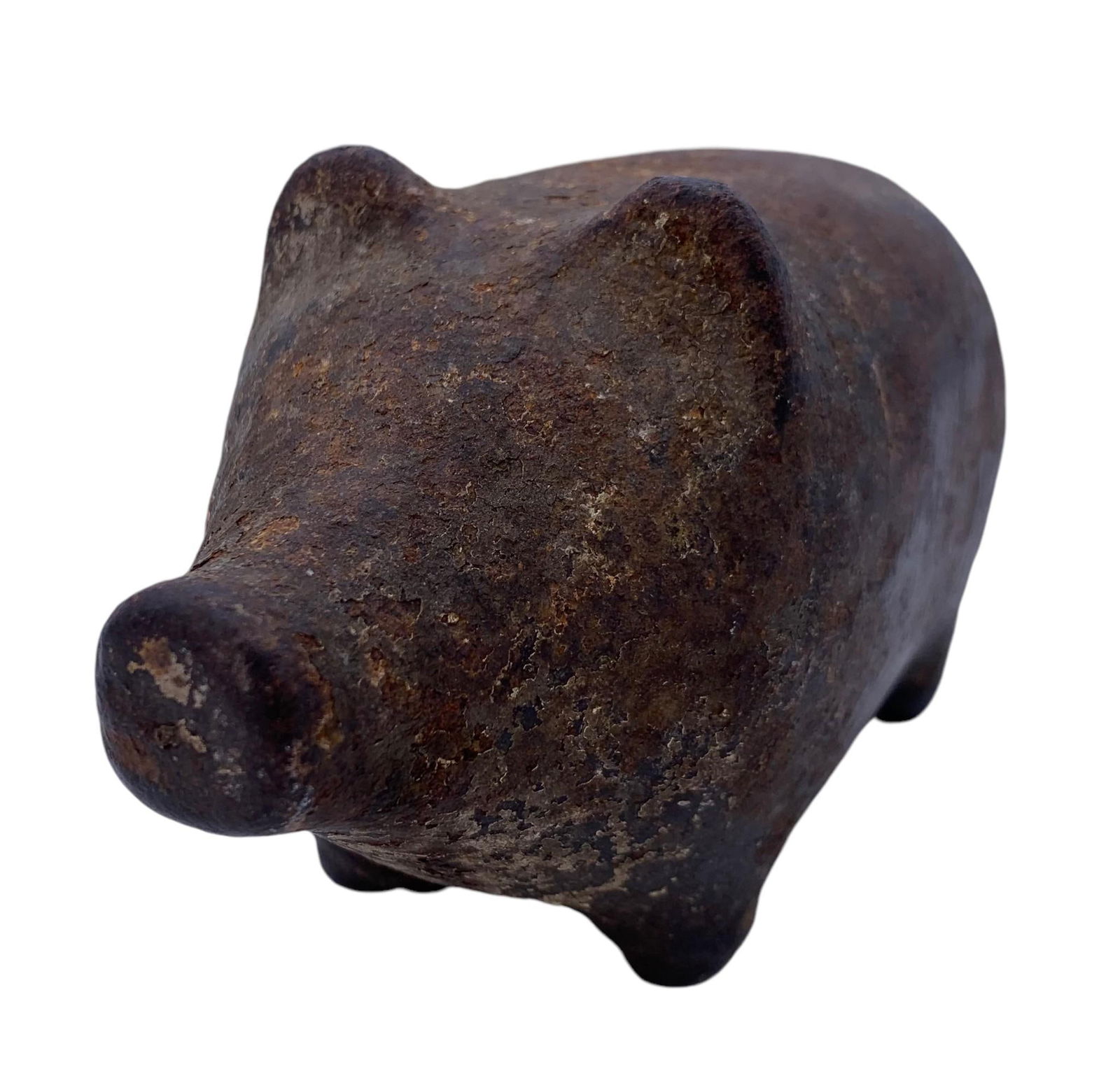 Early Antique Primitive Cast Iron Farmhouse Pig Doorstop (1 of 7)