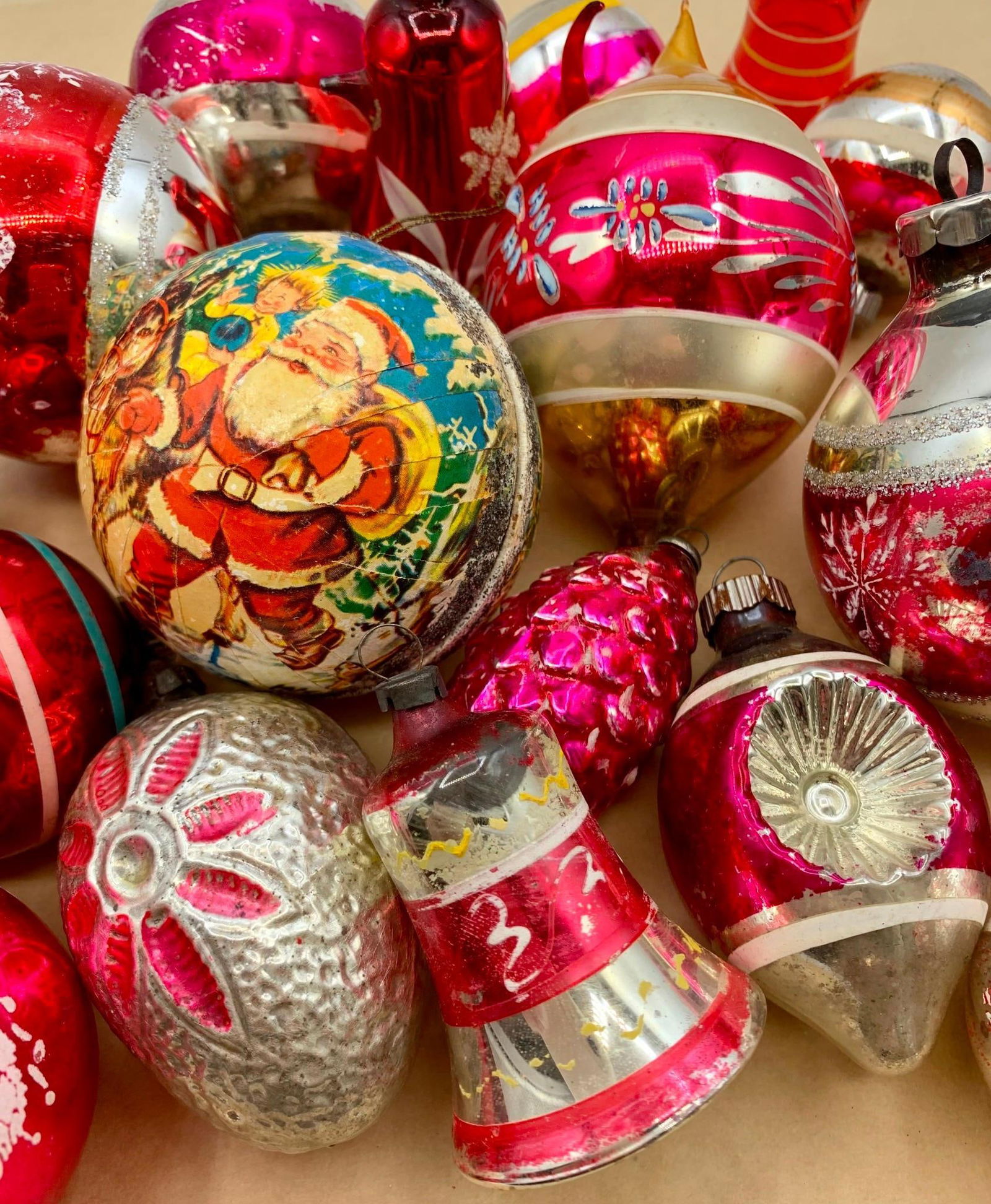 23 pc Vintage 1950s K S Adler, East Germany, Japan, Germany & Shiny Brite Mercury Glass Ornaments (1 of 11)