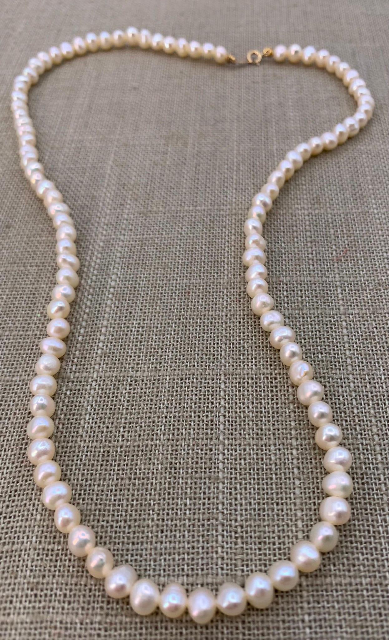 Luminous 14k Yellow Gold Freshwater Pearl Necklace (1 of 9)