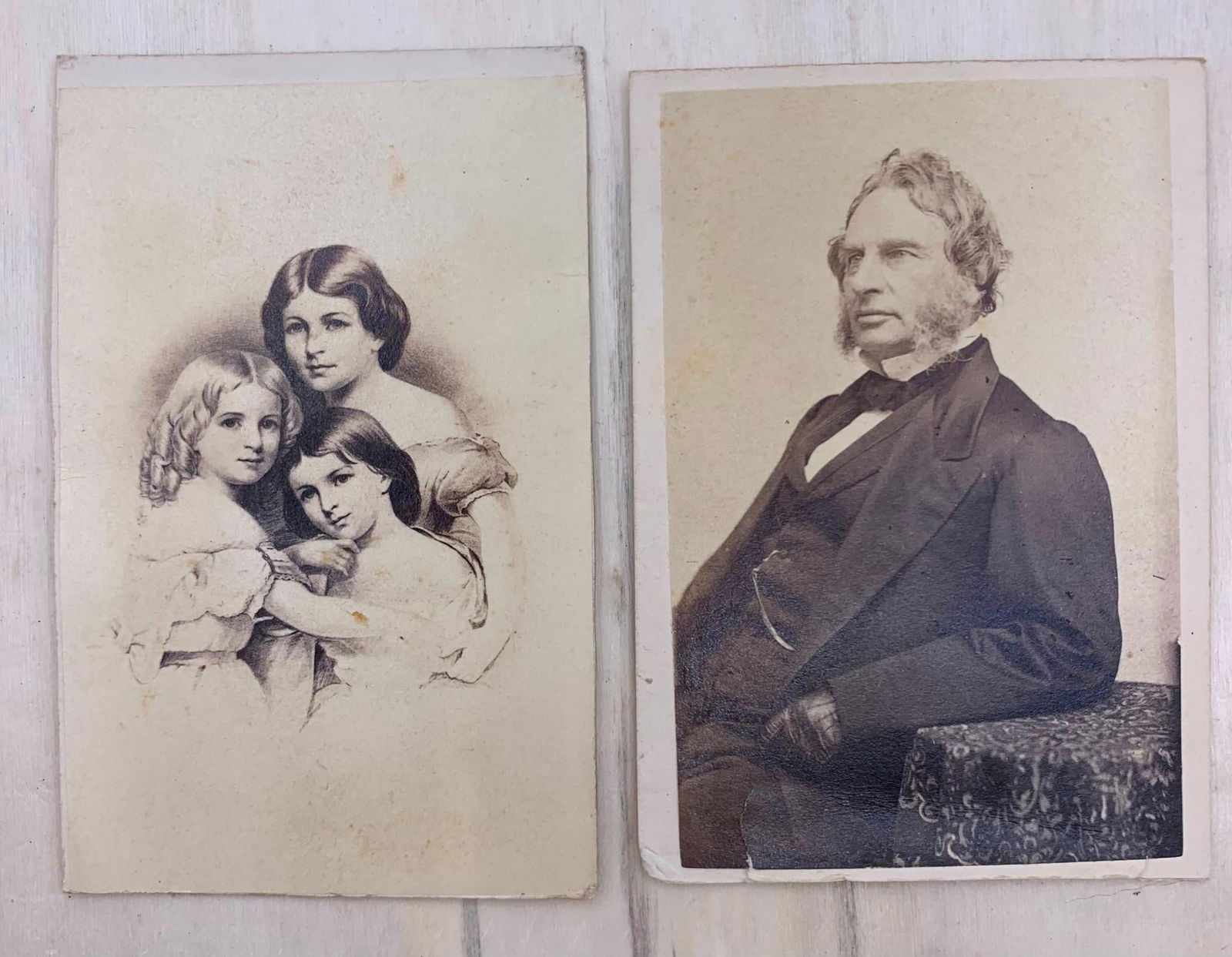 Two 1860s era Henry Wadsworth Longfellow & His Children Carte de Visite Photographs (1 of 3)