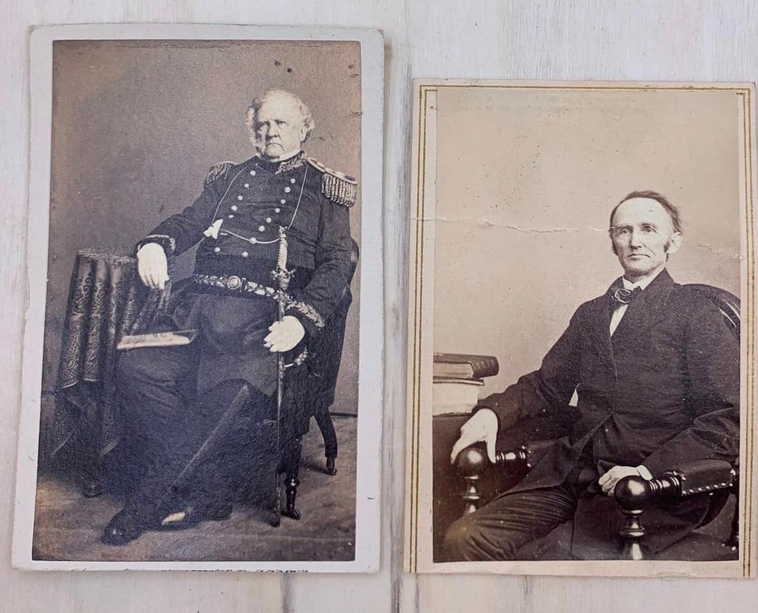 Two Civil War era CDVs: Union General Winfield Scott & Postmaster-General Mongomery Blair (1 of 3)