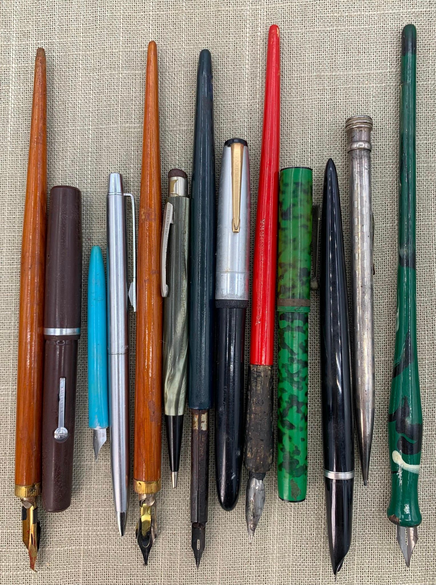 13 pc Early Fountain Pen, Mechanical Pencil, Writing Instrument Lot: Realite, Inkograph, Redipoint (1 of 4)