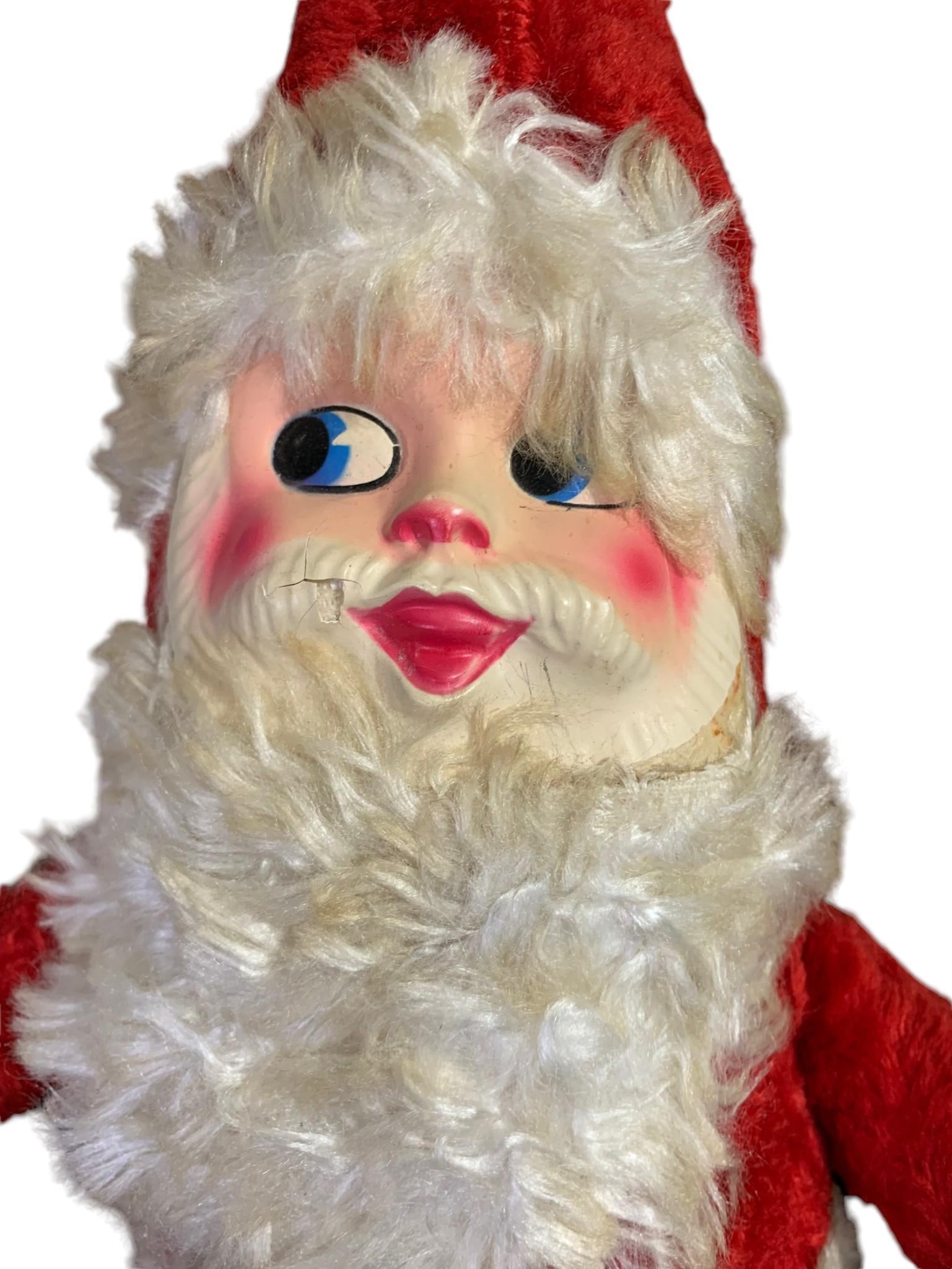 Large Plastic Face Plush Body Santa Claus Christmas Doll (1 of 8)