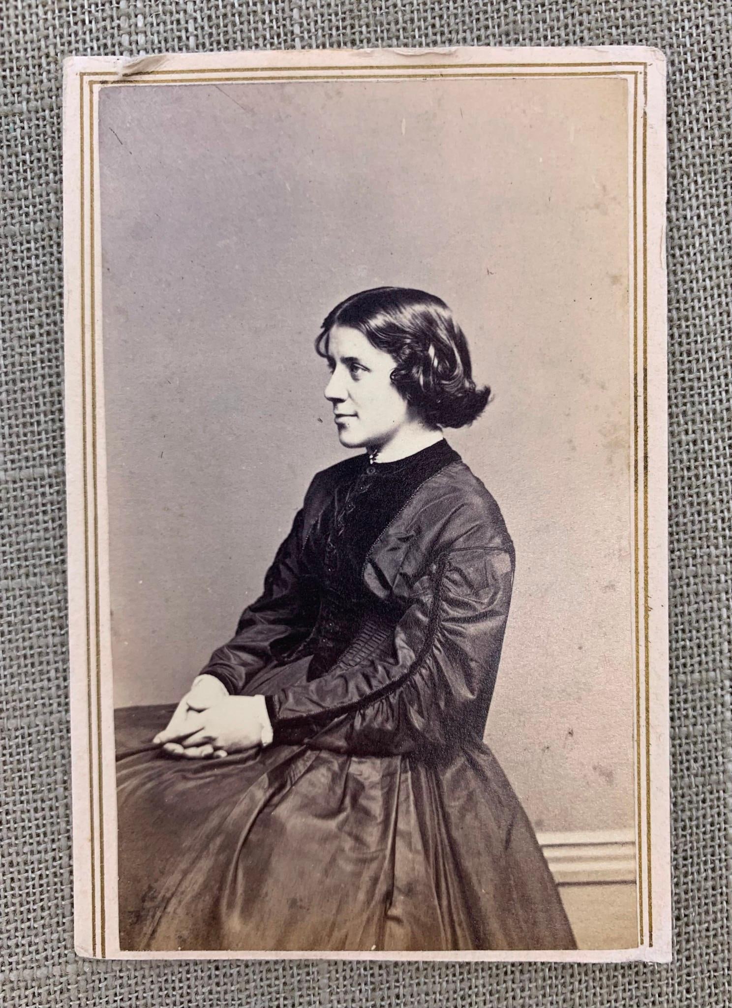 1860s Carte de Visite of American Orator Anna Elizabeth Dickinson (1 of 3)