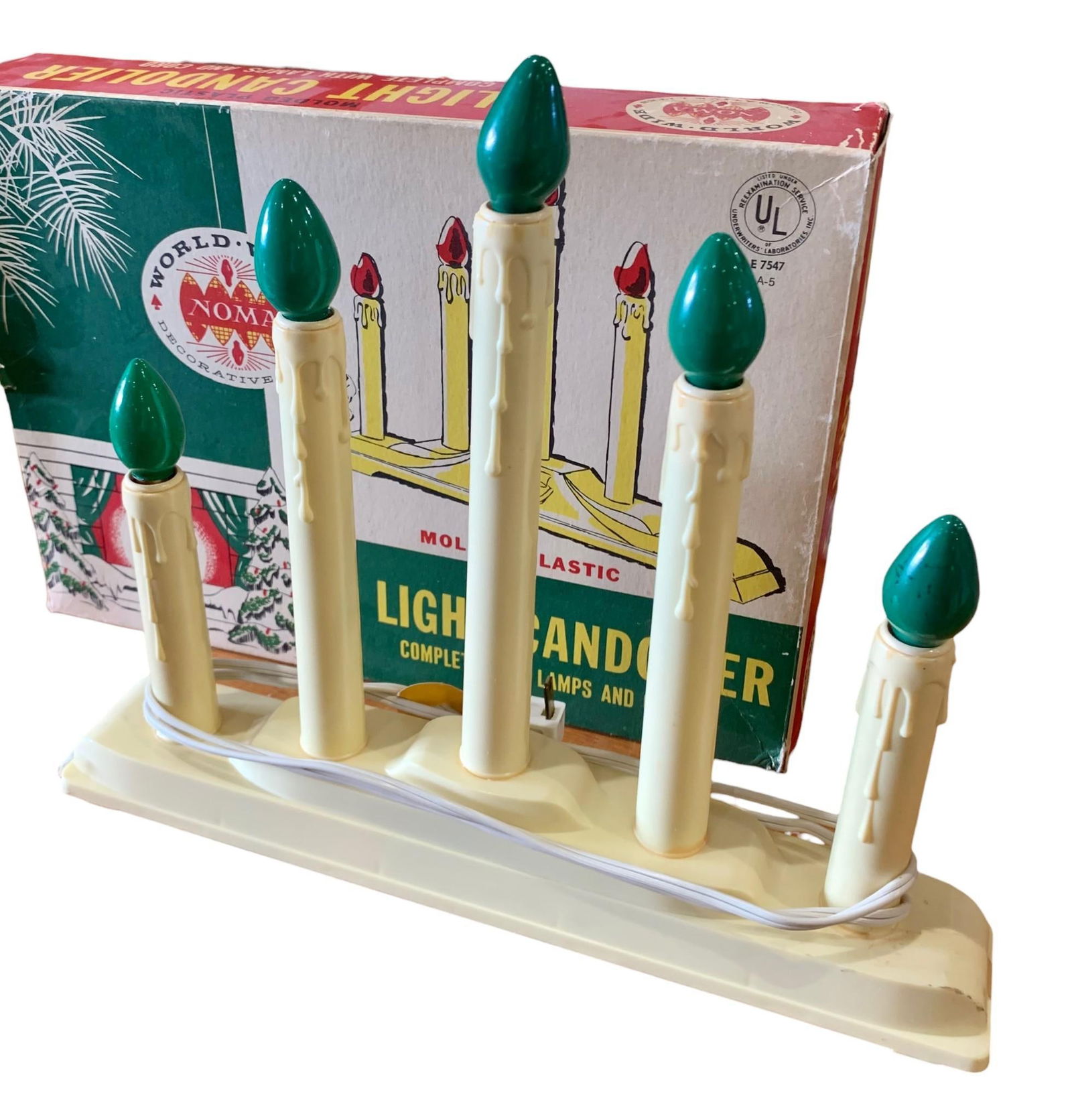 3 Boxes Working Mid Century 5 Light Christmas Holiday Window Candelabra (1 of 8)