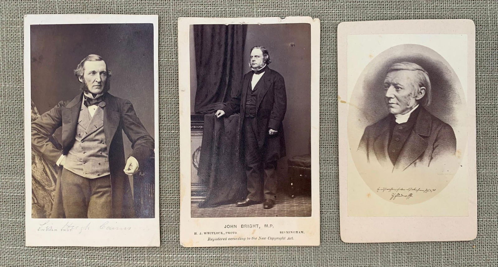 Three Victorian English & German Carte de Visites: John Bright, Theodor Fliedner, Hugh Cairns (1 of 3)