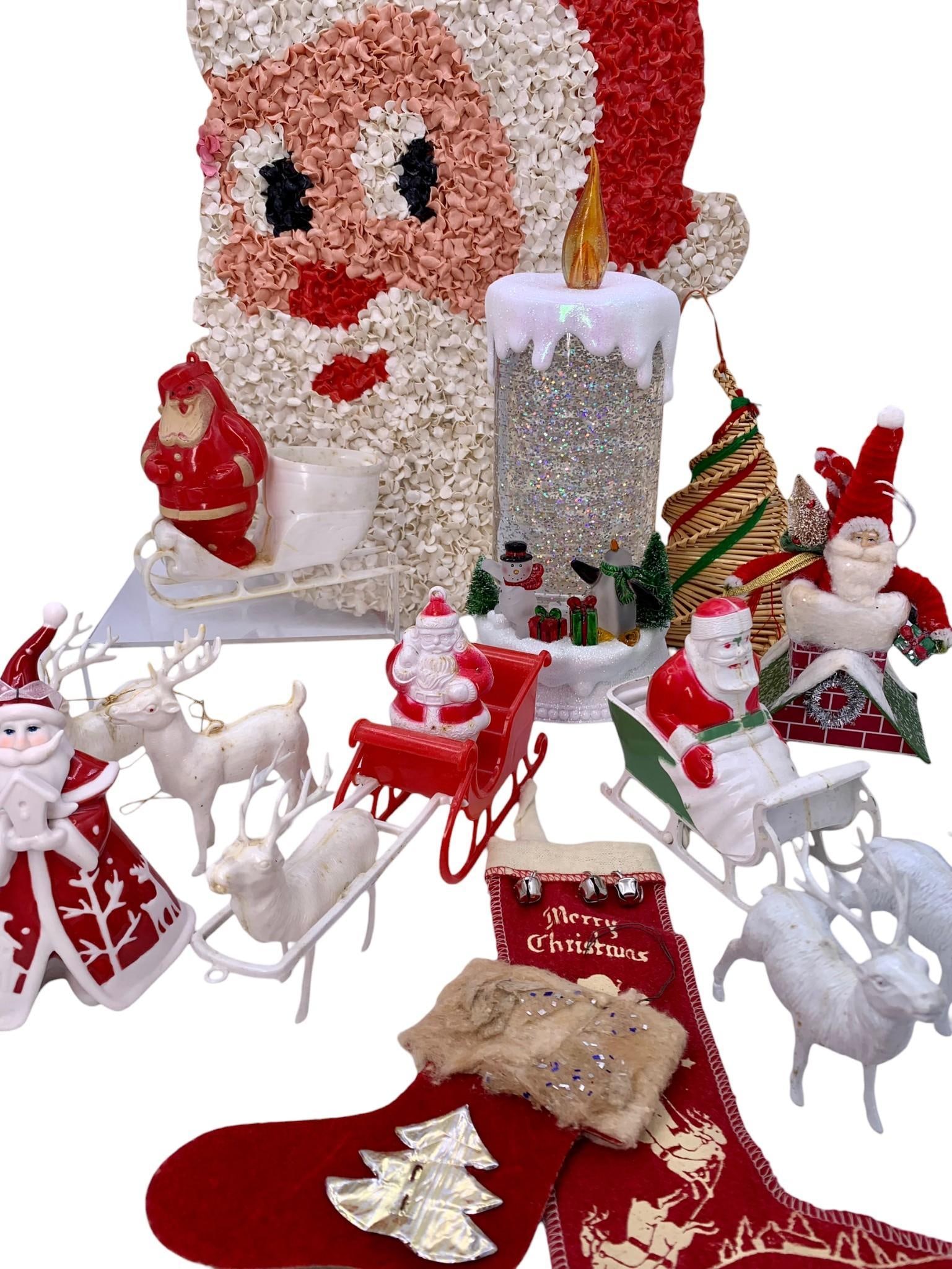 14 pc Vintage Christmas Santa Claus Candy Containers & Holiday Decorations Collection (1 of 17)