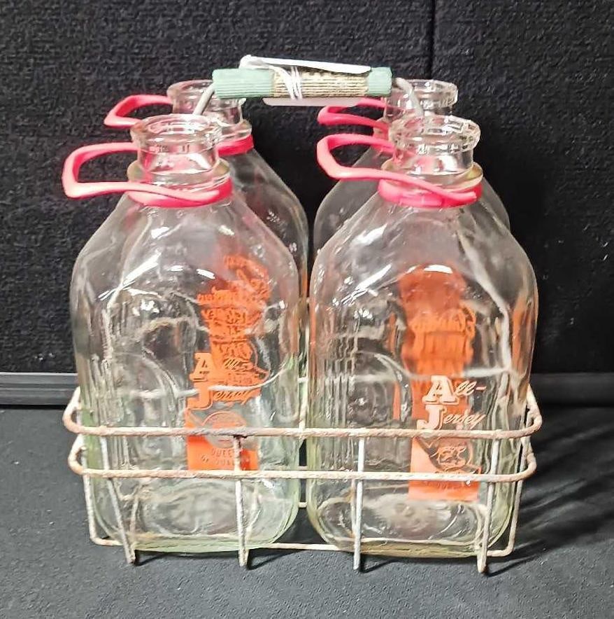 ALL JERSEY MILK BOTTLES IN CARRIER (1 of 4)