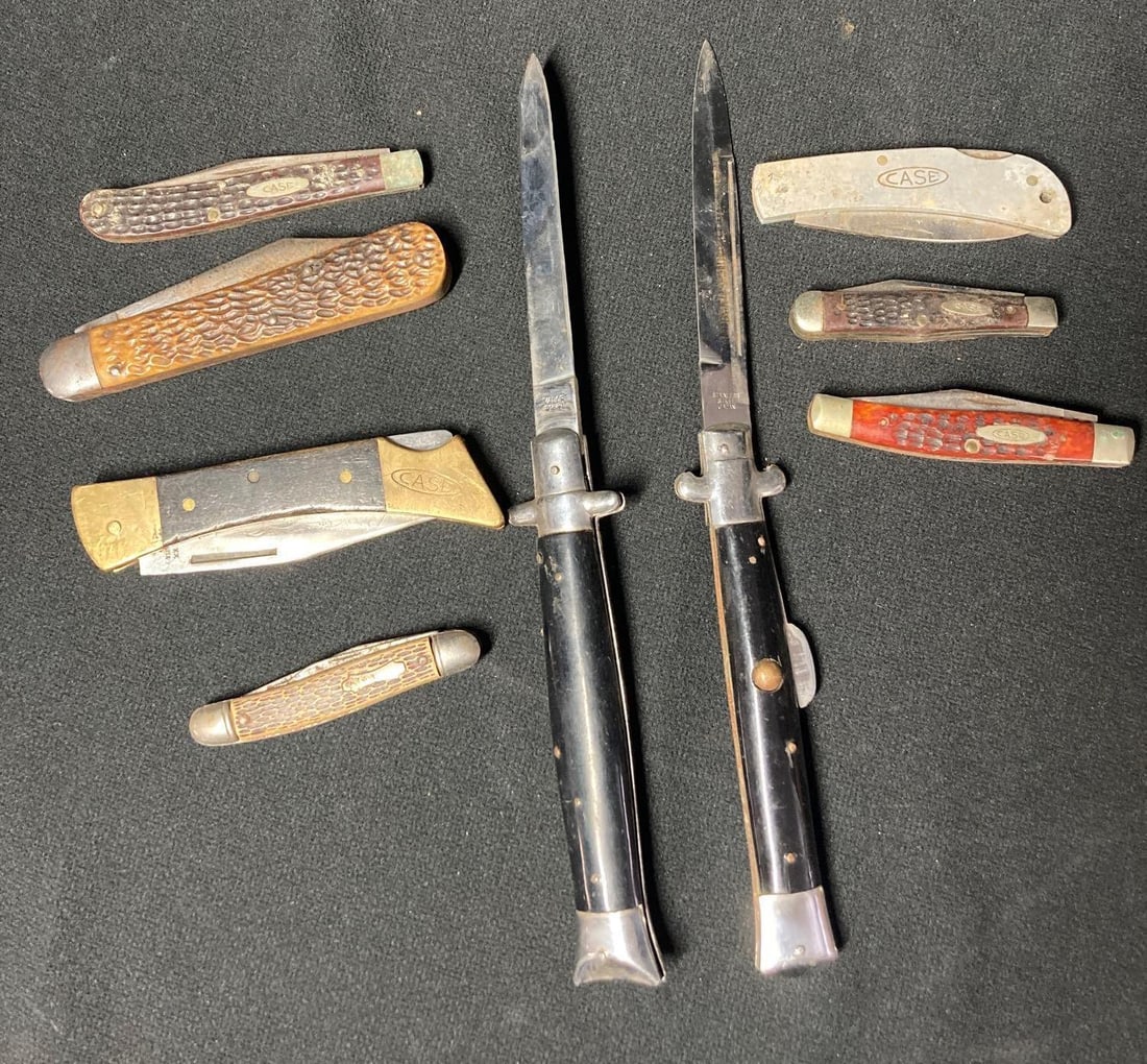 CASE POCKET KNIVES, DAGGERS, AND OTHER KNIVES: 9 KNIVES