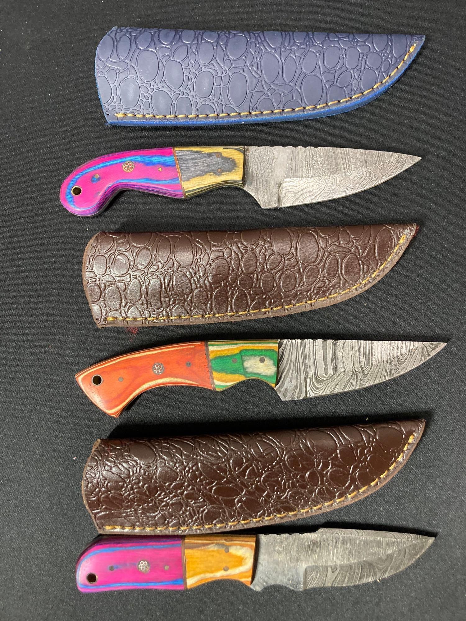 3 Hand Forged Damascus Blade knives (1 of 4)