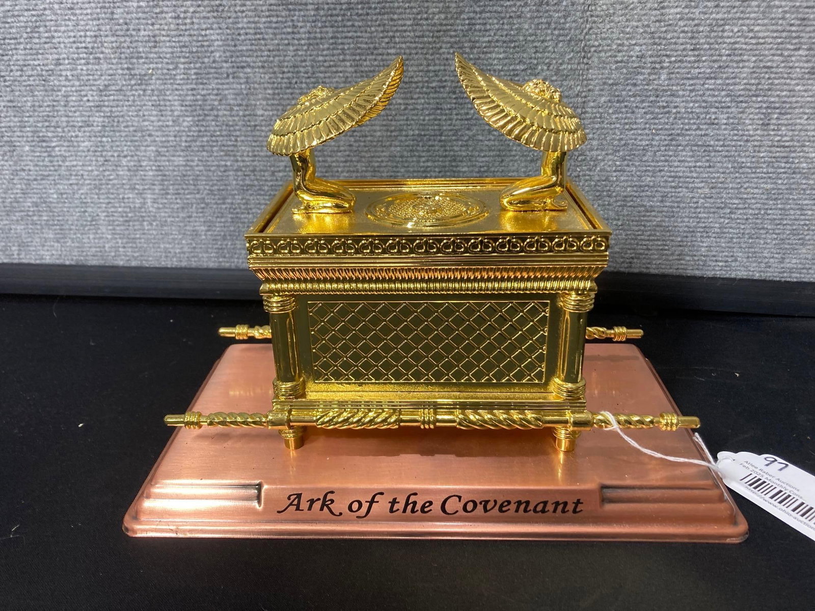 Ark of the Covenant Lidded Box: Gold gilded on wooden base.