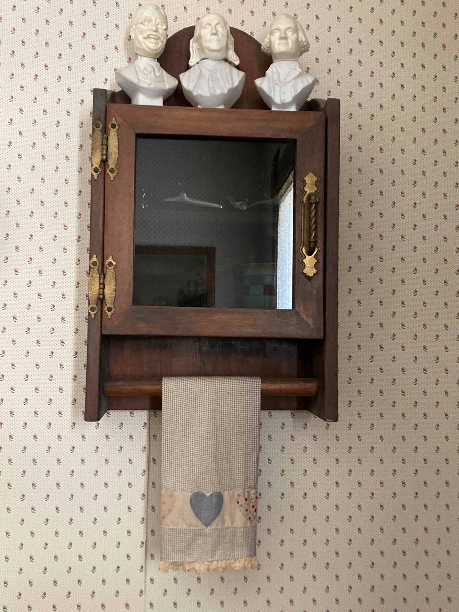 Oak Shave Cabinet and Early Grooming tools