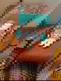 Antique Oak upholstered rocker