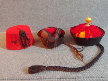 Chinese costume hats with braids
