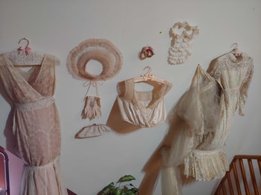 Early Victorian wedding gowns w/ accessories