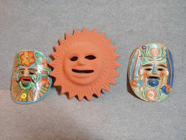 Mexican Terra Cotta masks