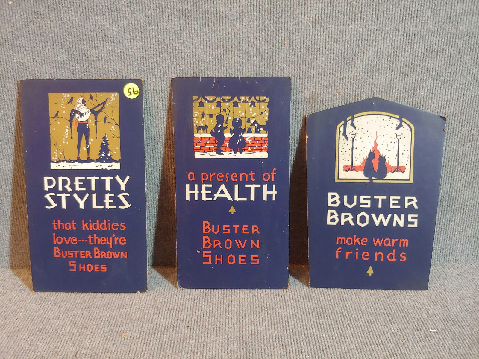 3- Small Buster Brown Shoes cdbd easelback signs (1 of 5)