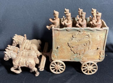 Cast iron Horse drawn Circus wagon