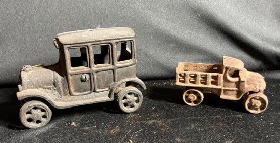 Pair of cast iron trucks