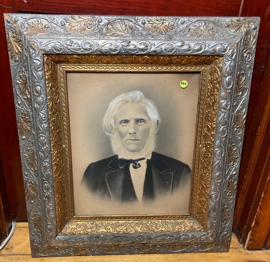 Portrait of an elderly man: 24x27 appears to be a chaulk drawing. Not signed 