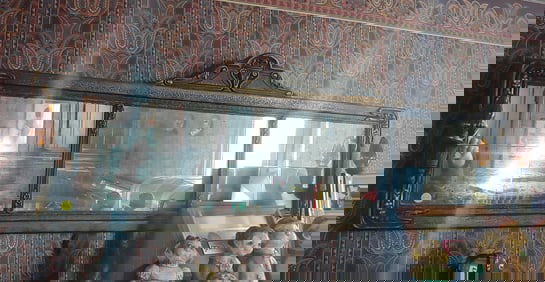 Early Victorian Etched Buffet Mirror