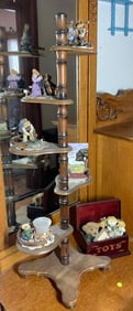 Adjustable plant stand shelf and Boyds bears