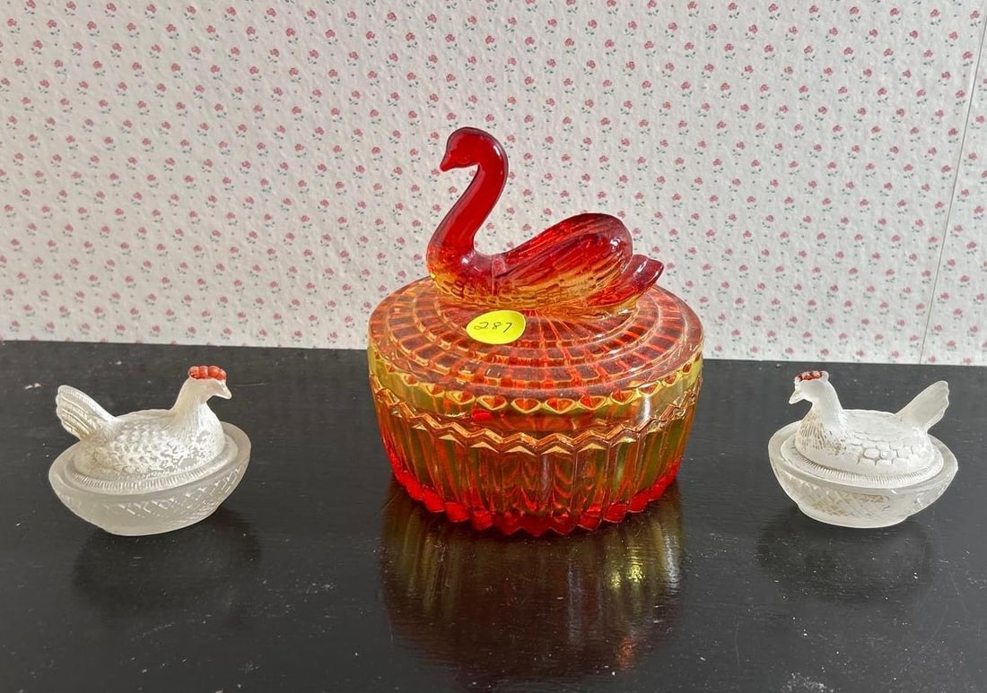 Hen and Swan on Nest (1 of 2)