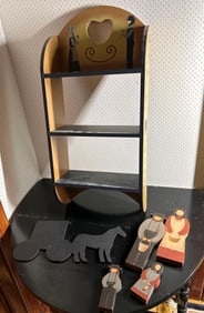 Amish Wall shelf and Wooden Cut outs