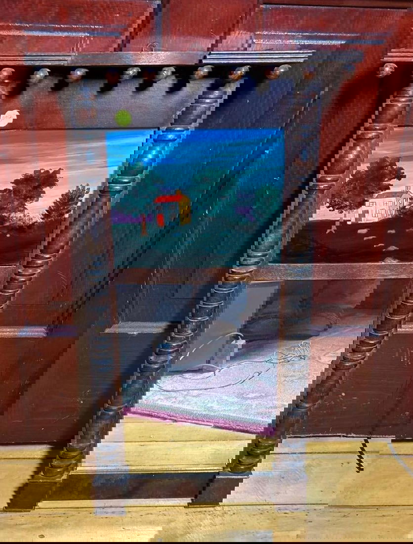 Reverse painted glass mirror (1 of 3)