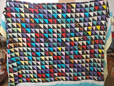 Hand stitched Crazy quilt Topper