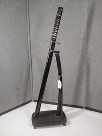 Japanese Katana Sword w Wooden Stand