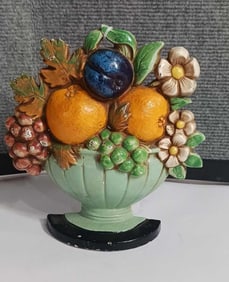 Hubley Cast Iron Fruit Basket Door Stop