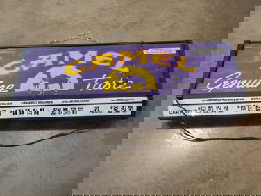 Lighted Camel and Winston Cigarettes Sign