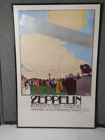 1978 German Zeppelin Blimp Poster 36x24, no folds or holes.