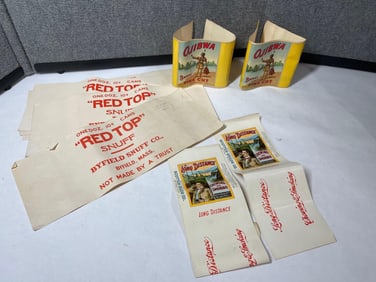 Ojibwa, Red Topp, and Long Distance Tobacco Labels