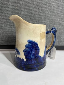 Sleepy Eye Joe Stoneware Pitcher
